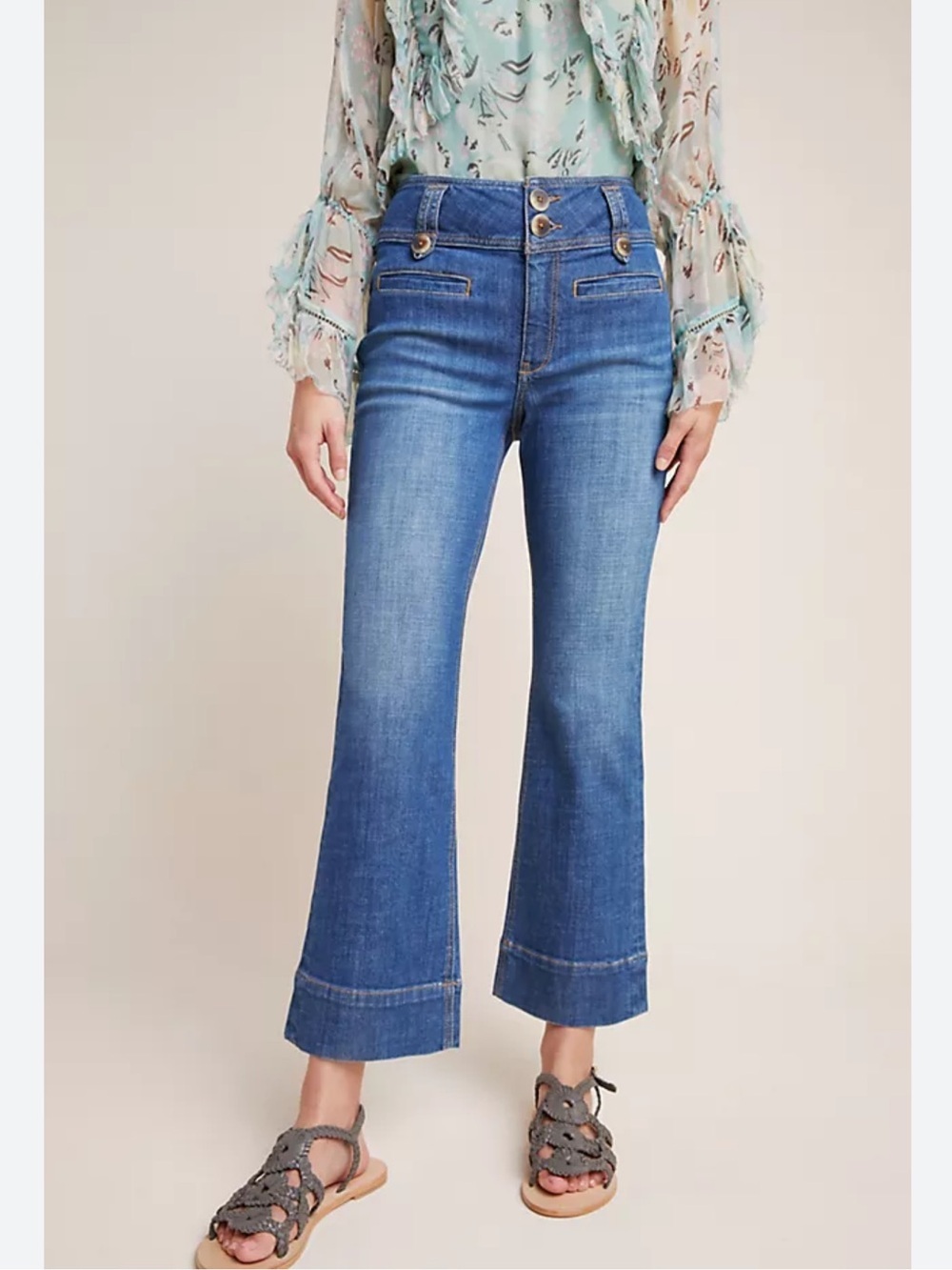 Anthropologie Pilcro High-Rise Cropped Flare Jeans